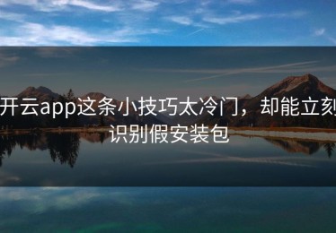 开云app这条小技巧太冷门，却能立刻识别假安装包