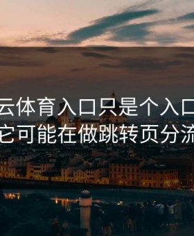 你以为云体育入口只是个入口，其实它可能在做跳转页分流