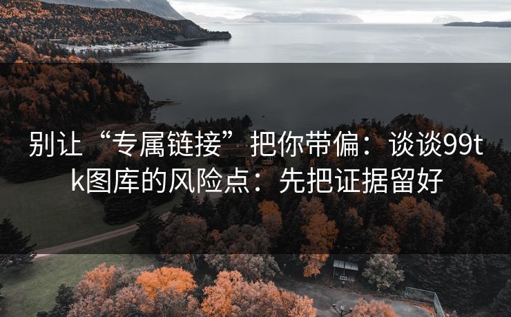 别让“专属链接”把你带偏：谈谈99tk图库的风险点：先把证据留好