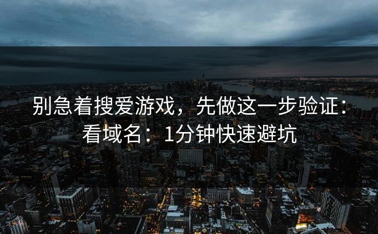 别急着搜爱游戏,先做这一步验证:看域名:1分钟快速避坑 别急着搜爱游戏,先做这一步验证:看域名:1分钟快速避坑