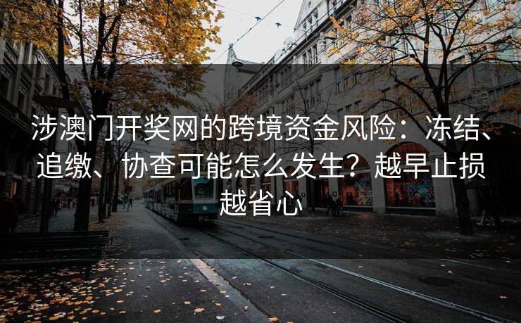 涉澳门开奖网的跨境资金风险：冻结、追缴、协查可能怎么发生？越早止损越省心