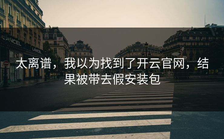 太离谱，我以为找到了开云官网，结果被带去假安装包
