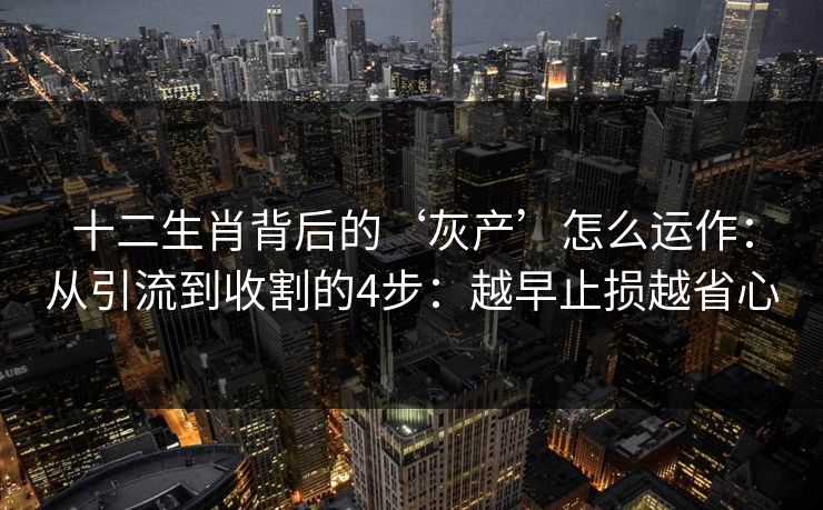 十二生肖背后的‘灰产’怎么运作：从引流到收割的4步：越早止损越省心